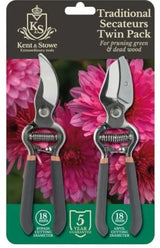 Kent & Stowe Traditional Bypass & Anvil Secateurs 8 inch